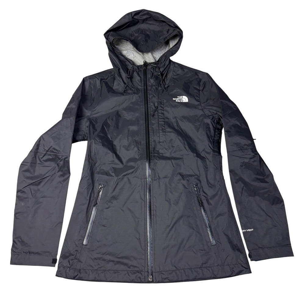 The North Face Womens DryVent Rain Jacket Black Hooded Waterproof‎ Shell XS